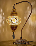 Handcrafted Boho Black Table Lamp — 15" — Amber