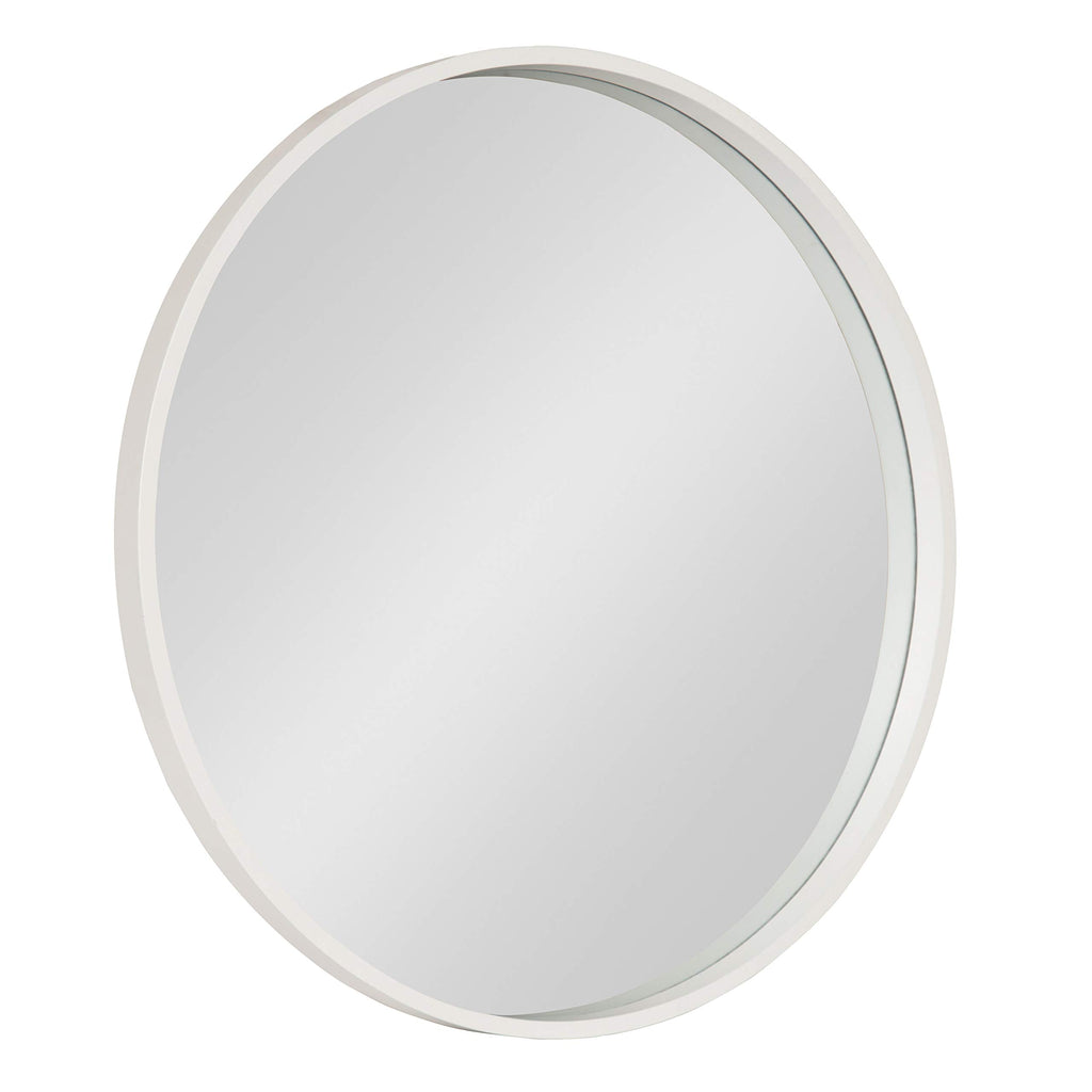 Round Modern Wood Wall Mirror — 25.6"
