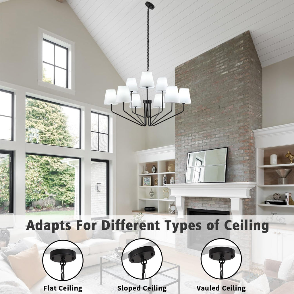 Farmhouse Black Chandelier - View 3