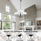 Farmhouse Black Chandelier - View 3
