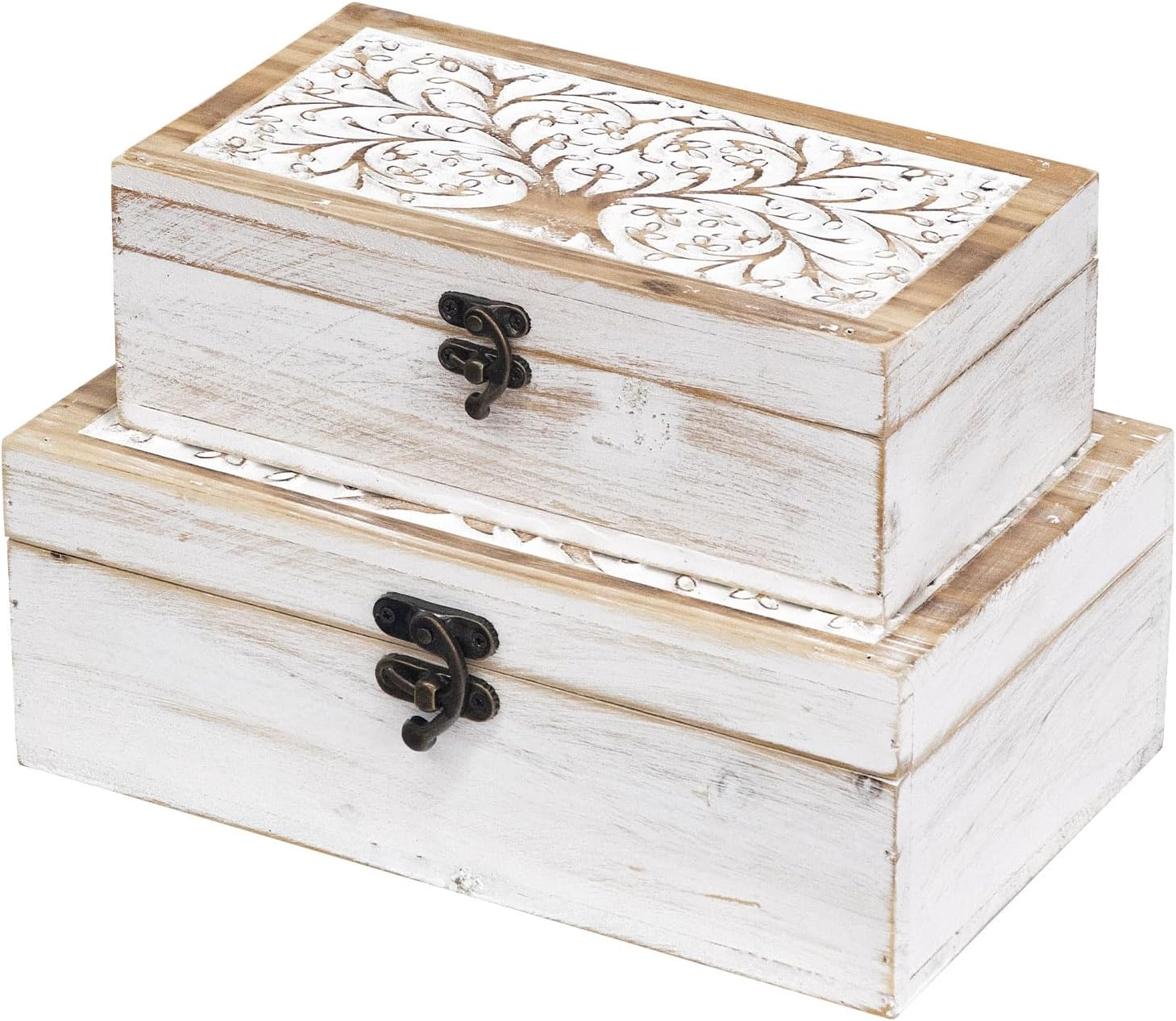 Brown Storage Basket — Whitewashed
