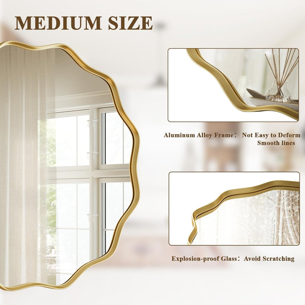 Round Luxe Black Wall Mirror — 24" - View 4