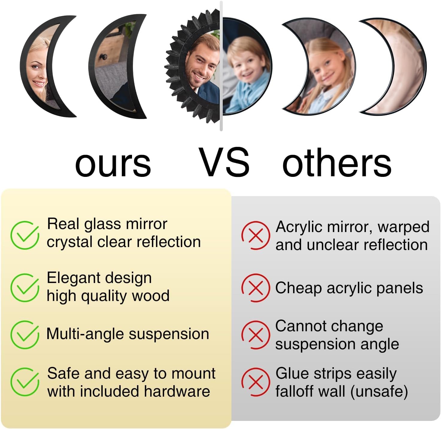 Boho Black Wall Mirror - View 5