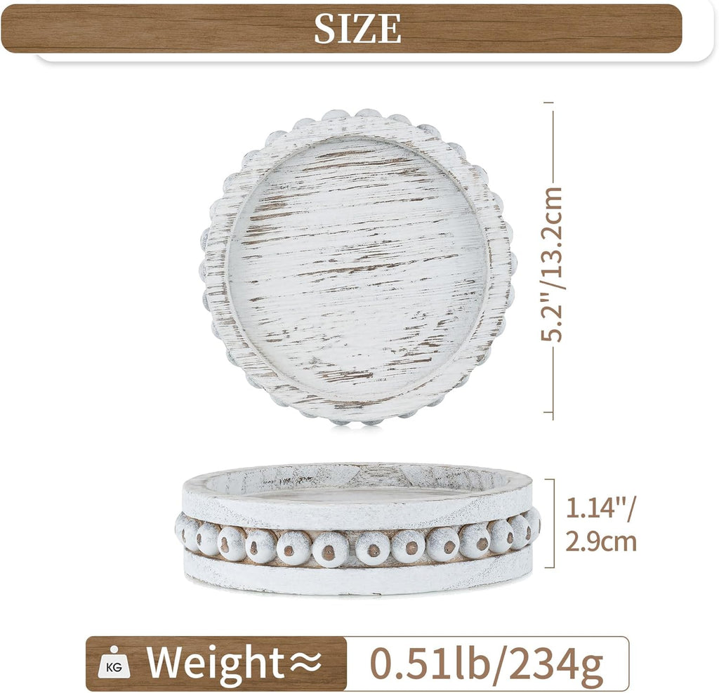 Farmhouse Wood Pillar Candle — 5.11" - View 3