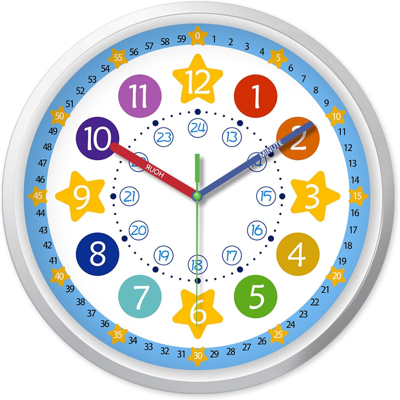 Battery Operated Black Wall Clock — 16" — 8 Inch-1pcs