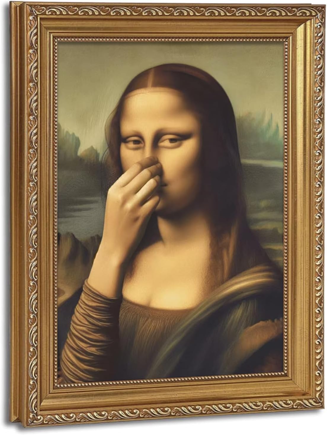 Vintage Black Canvas Wall Art — 12x16 — Mona Lisa 6