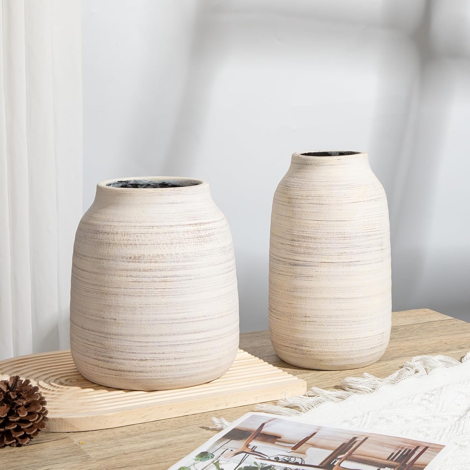 Vintage Farmhouse Brown Vase — 6" - View 5