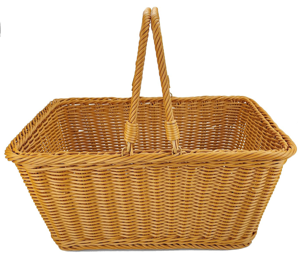 Boho Rattan Woven Basket — 15.8"