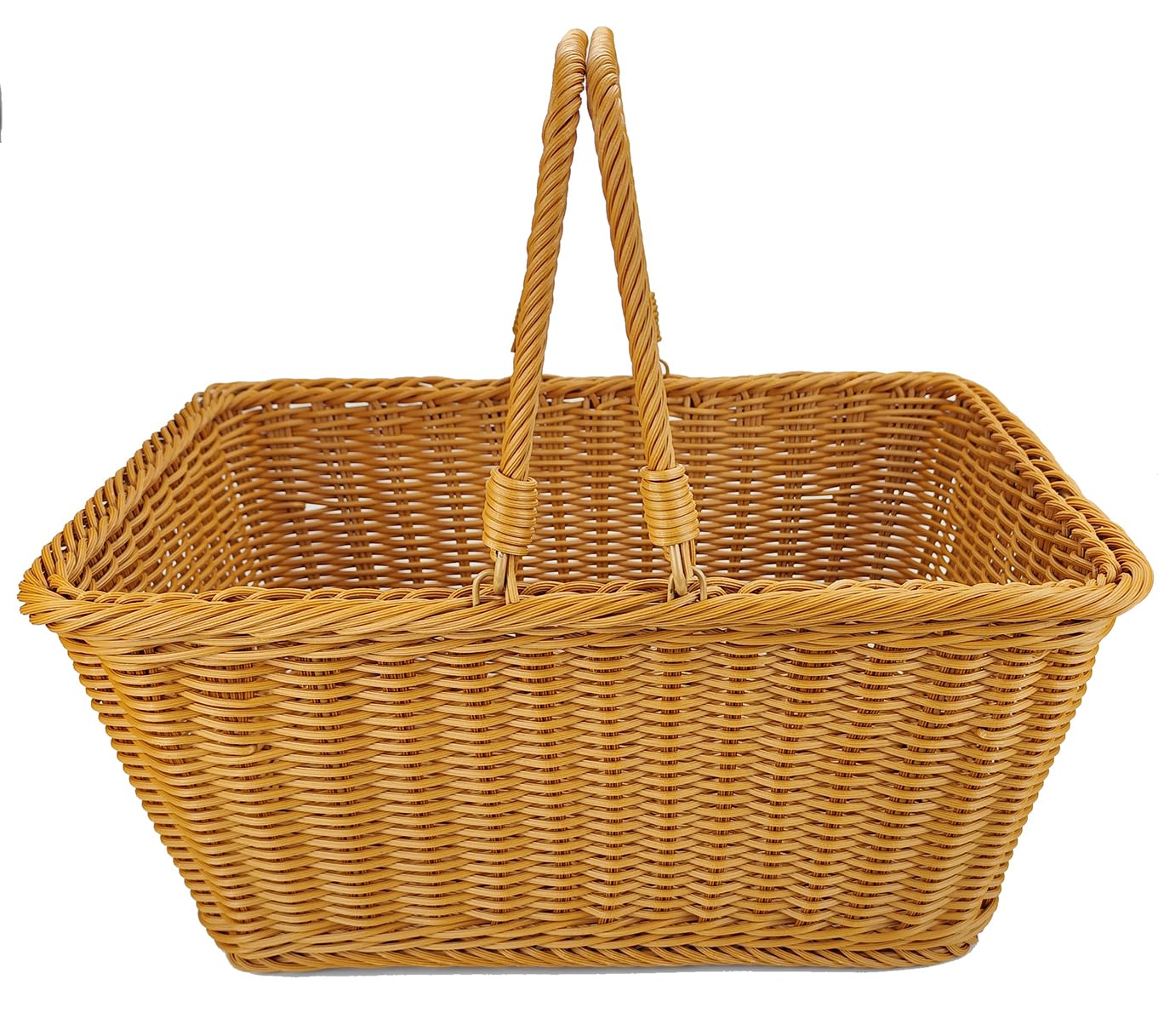 Boho Rattan Woven Basket — 15.8"