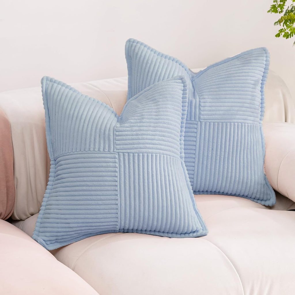 Boho Beige Throw Pillow Cover — 18" — 18" x 18" (Pack of 2)