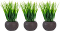 Round Modern Black Artificial Plant — 7" — Dark Brown