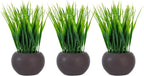 Round Modern Black Artificial Plant — 7" — Dark Brown