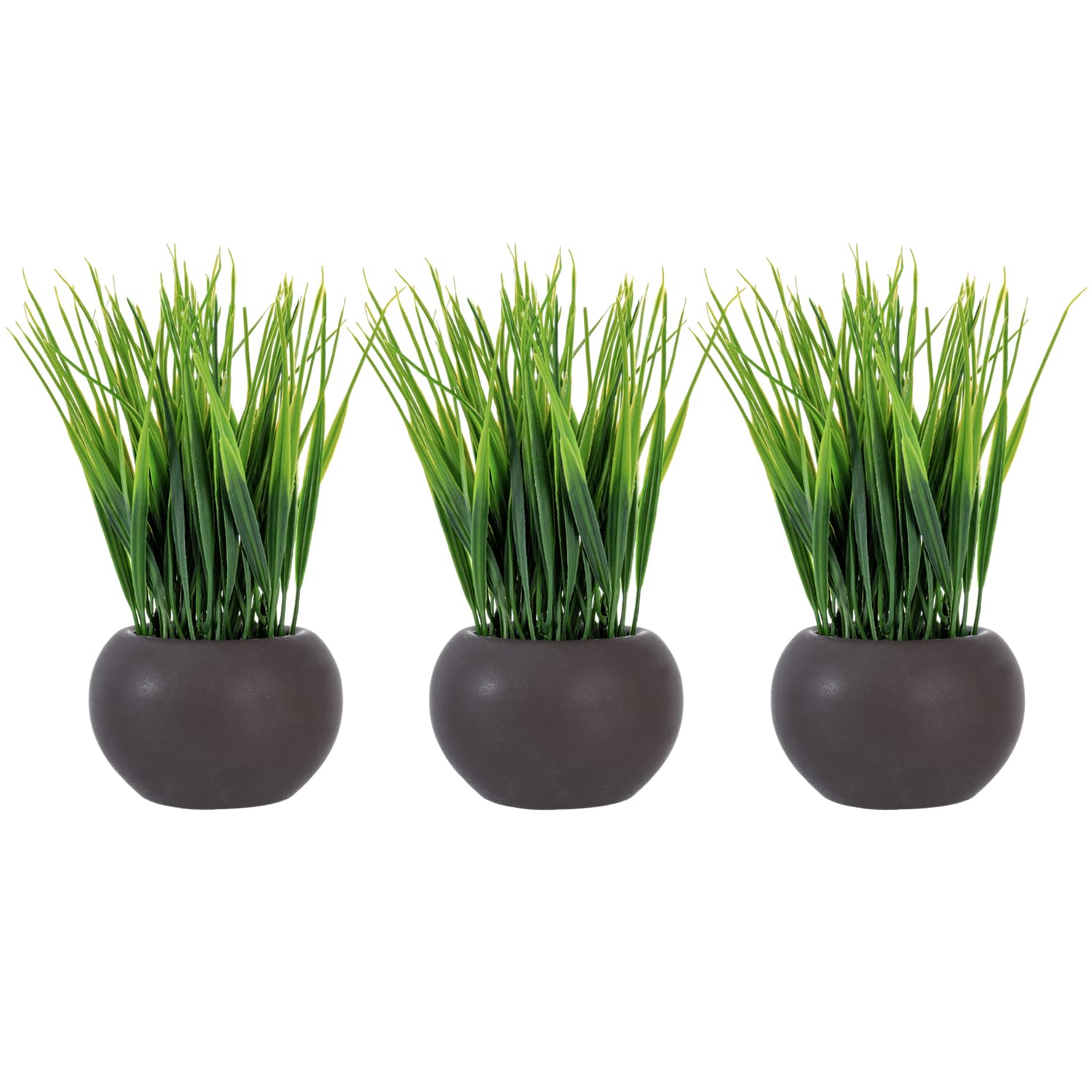 Round Modern Black Artificial Plant — 7"