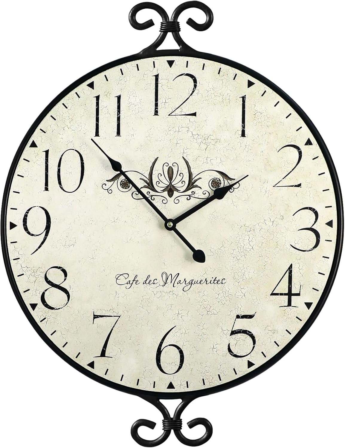 Battery Operated Farmhouse Gold Wall Clock — 24" — Vintage Wall Clock-17''
