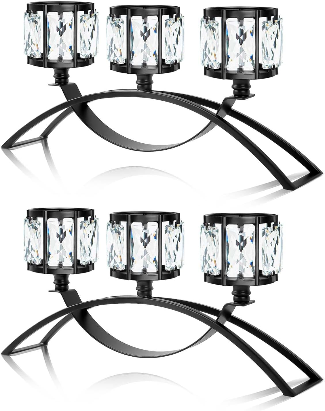 Luxe Black Candle — 3-arm arched (2 pcs)