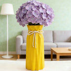 Farmhouse Blue Flower Vase — 9.5" — #a 9.5" Tall Yellow Vases for Living Room Decor