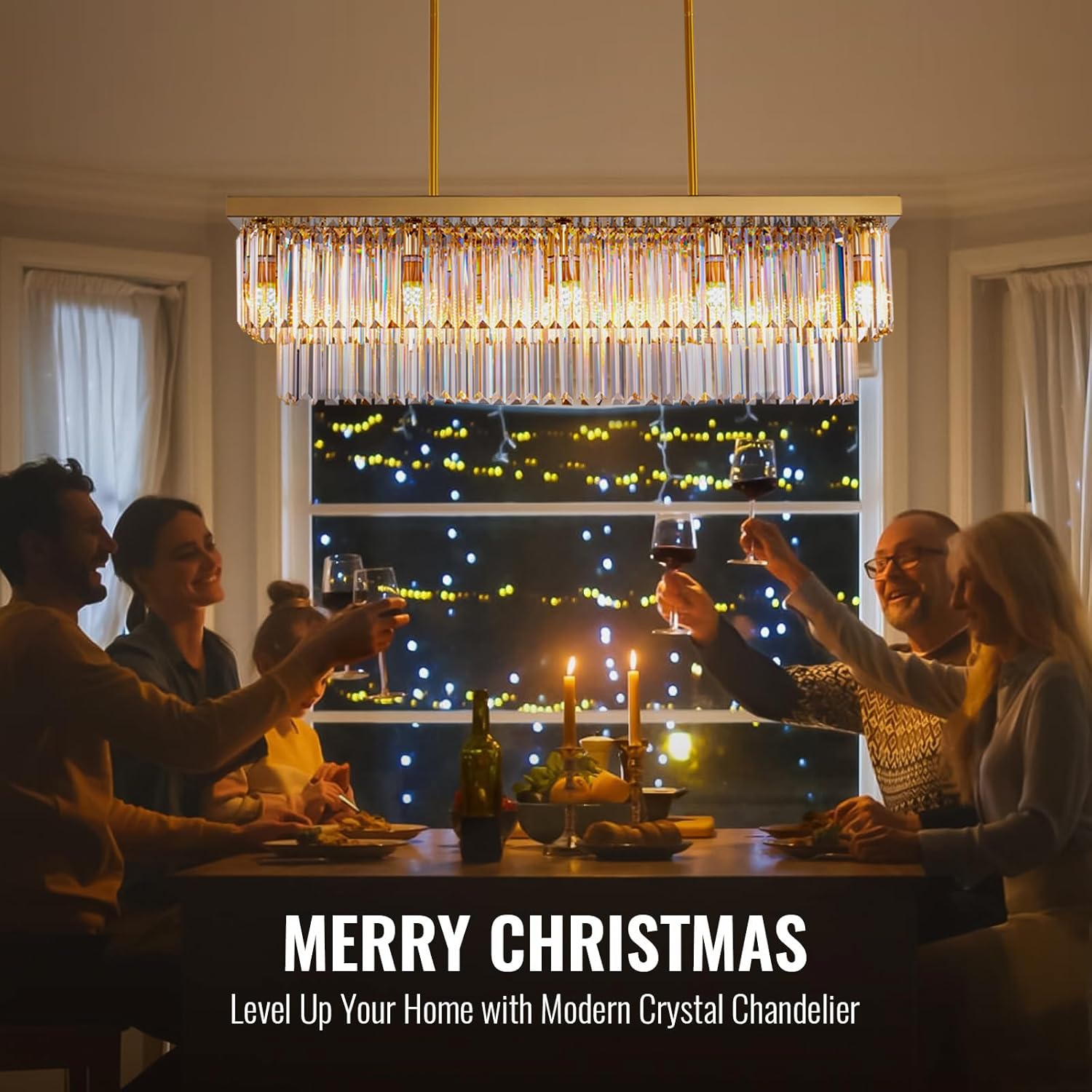 Dimmable Luxe Glass Chandelier — 12-Light - View 4