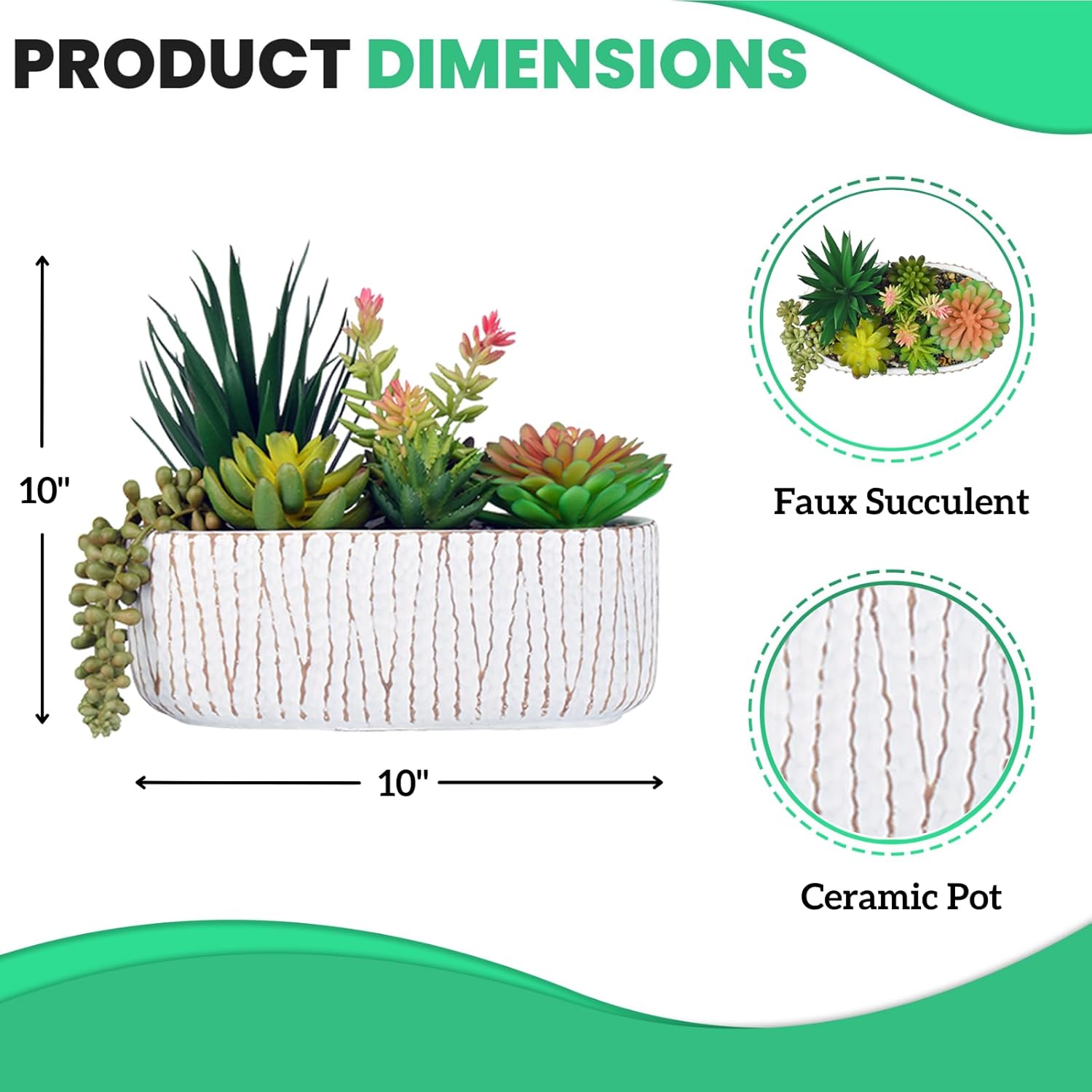 Faux Succulent — 8.7" - View 2