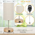 USB Modern Beige Desk Lamp — Set of 2 - View 5
