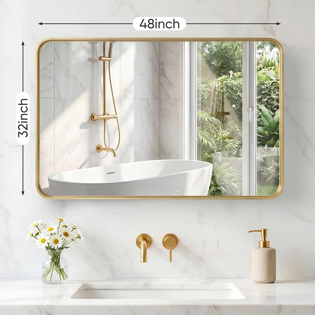 Framed Farmhouse Black Vanity Mirror — 32" - View 2