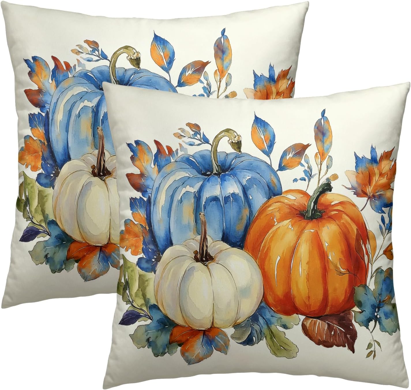 Boho Blue Throw Pillow Cover — 18" — 16" x 16" (Pack of 1)