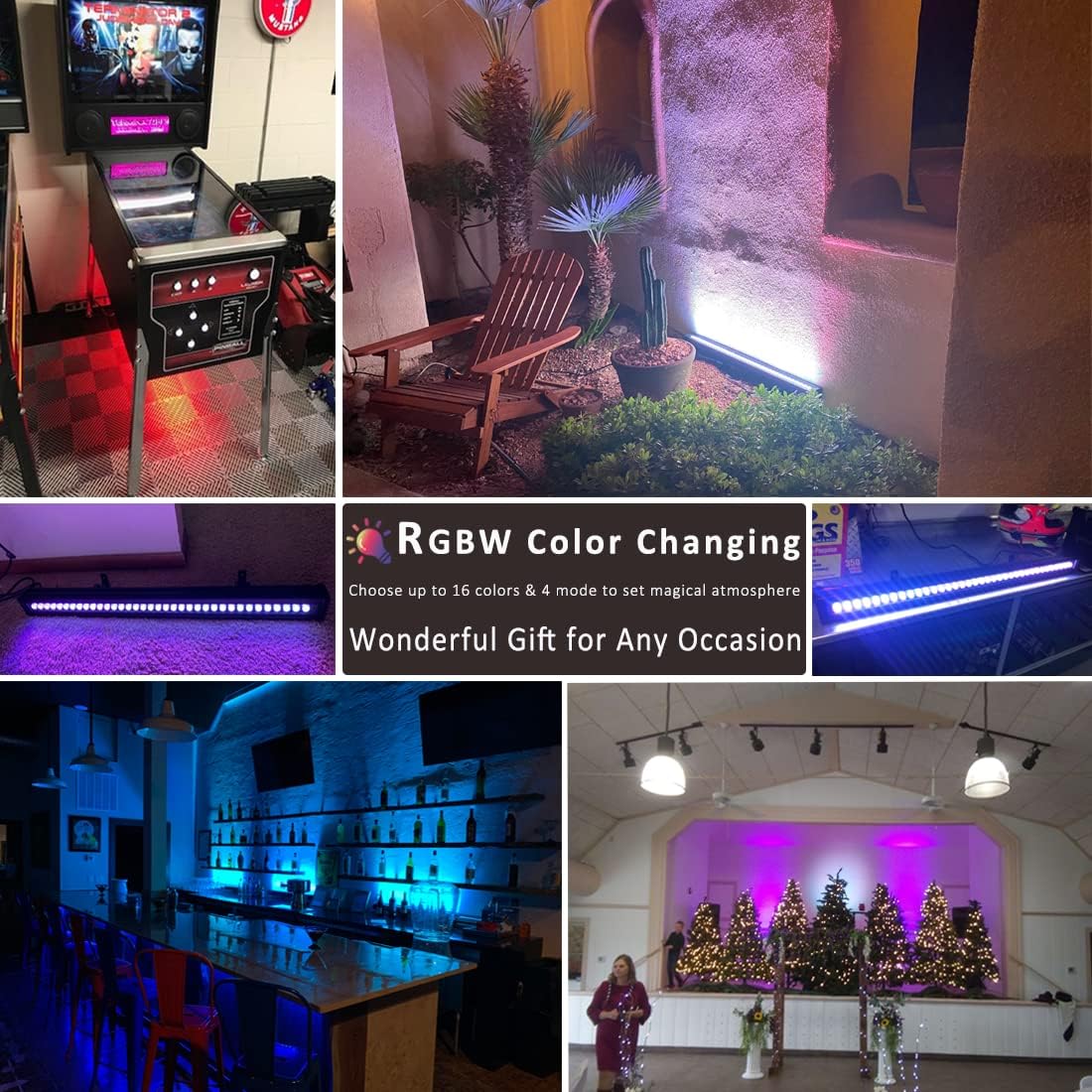 Color Changing Metal LED Strip Lights — 40" - View 2