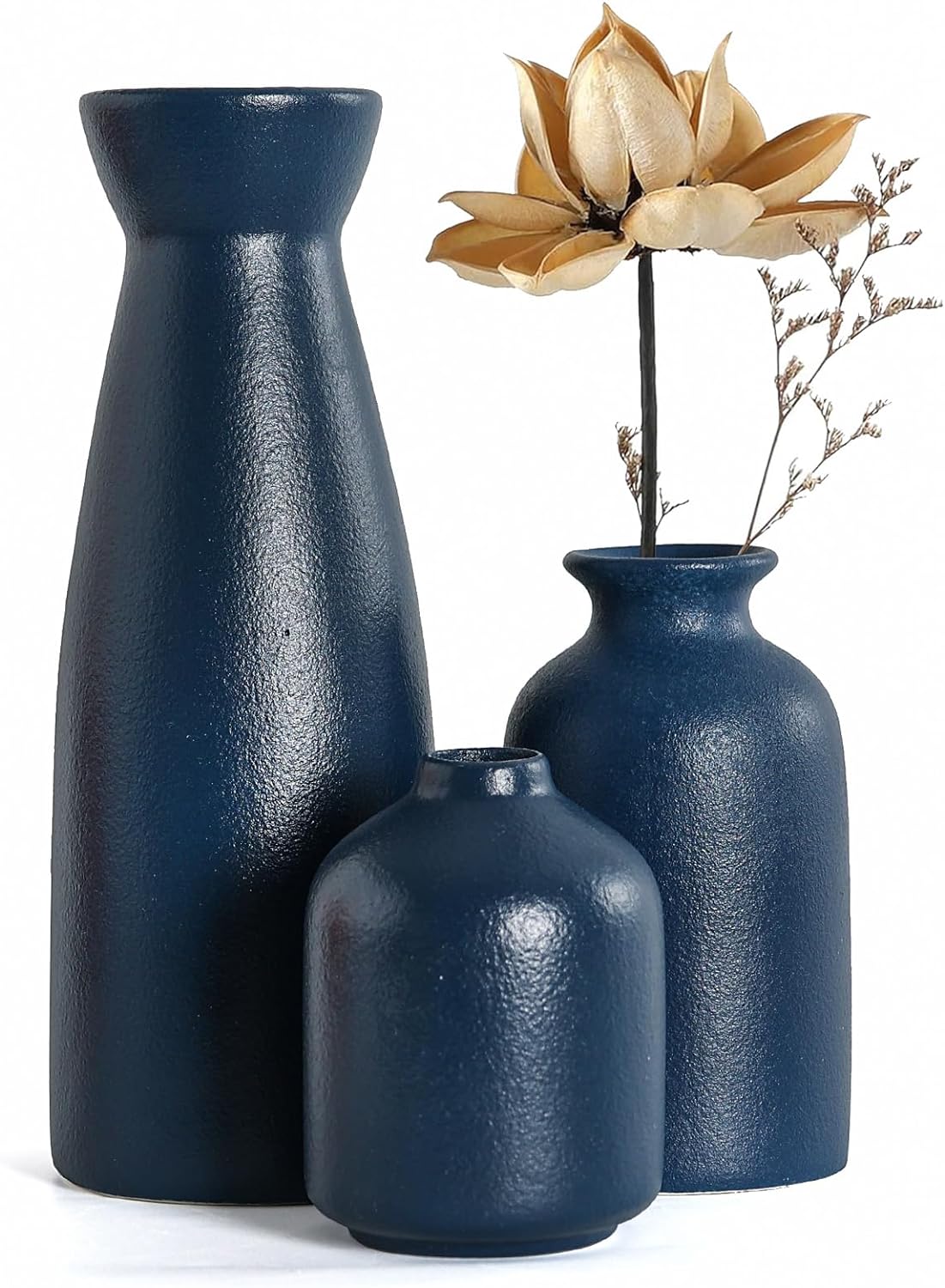 Boho Beige Flower Vase — 3set-blue