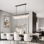 Rectangular Luxe Glass Chandelier — 47" - View 2