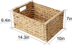 Rectangular Boho Wood Woven Basket - View 2