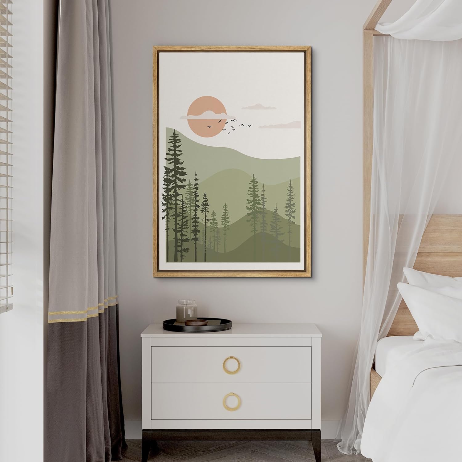 Framed Boho Wood Wall Art — 24" - View 3
