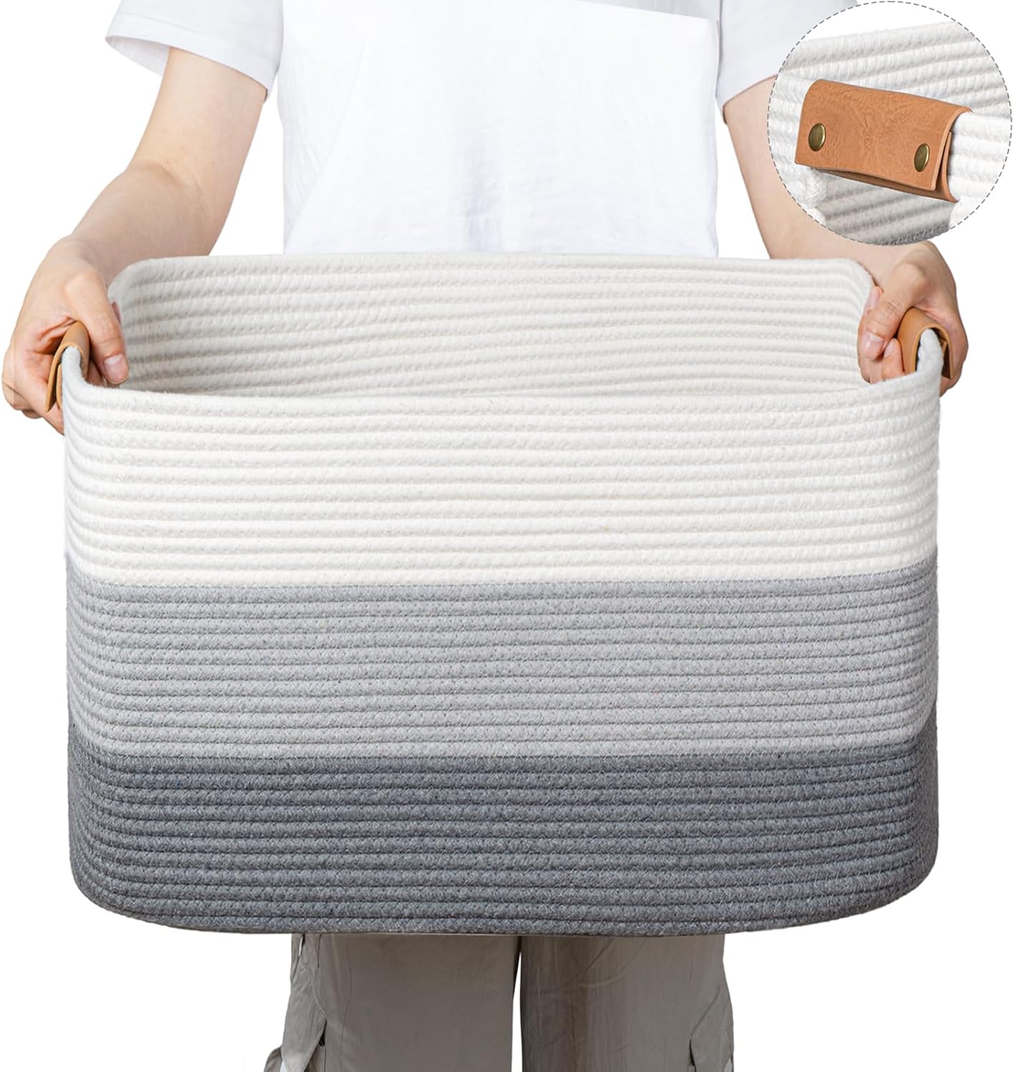 Boho Beige Throw Pillow — 22" — Gradient Grey