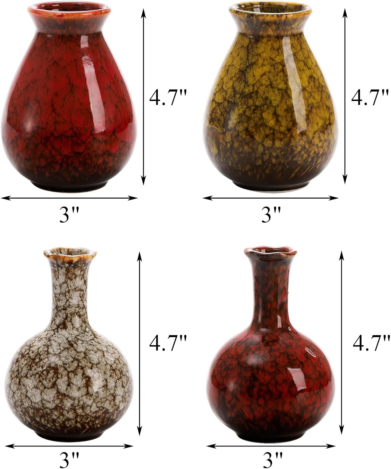 Boho Ceramic Flower Vase — Set of 4 - View 2