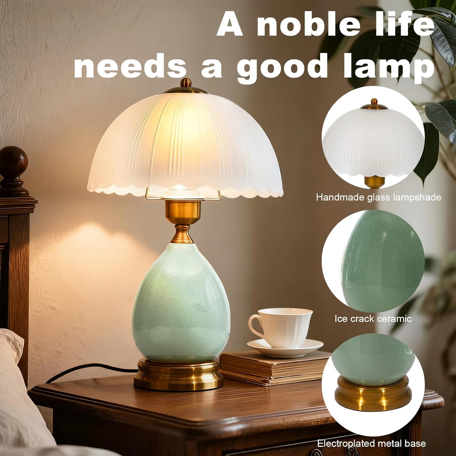 Mid-Century Ceramic Table Lamp — 16.73" - View 3
