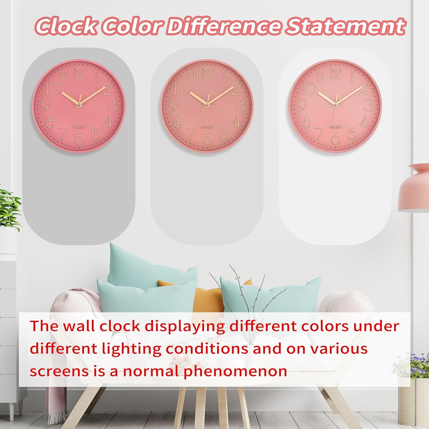 Battery Operated Luxe Gold Wall Clock — 10" - View 6