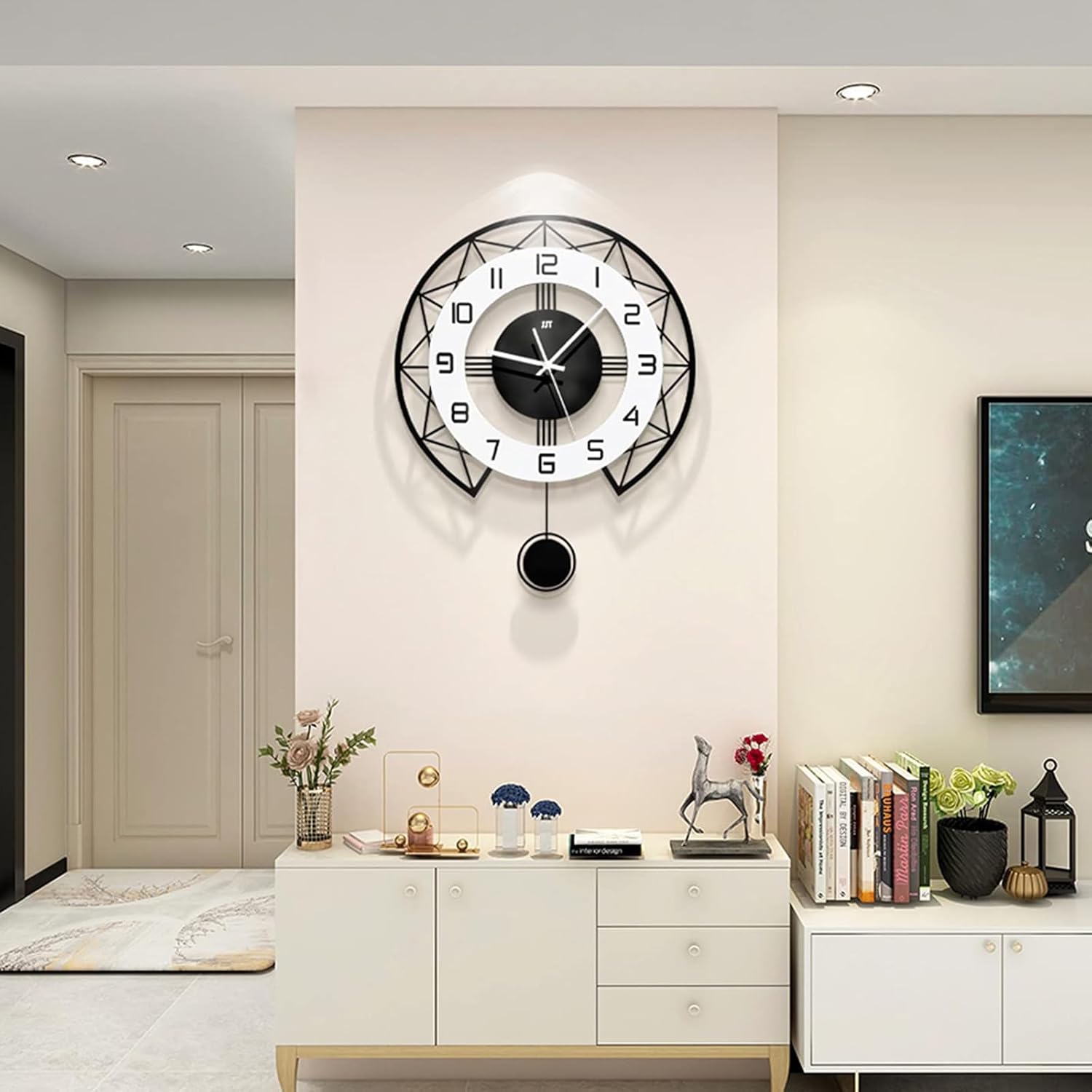 Battery Operated Modern Wall Clock — 17" — 17 x 20 Inch