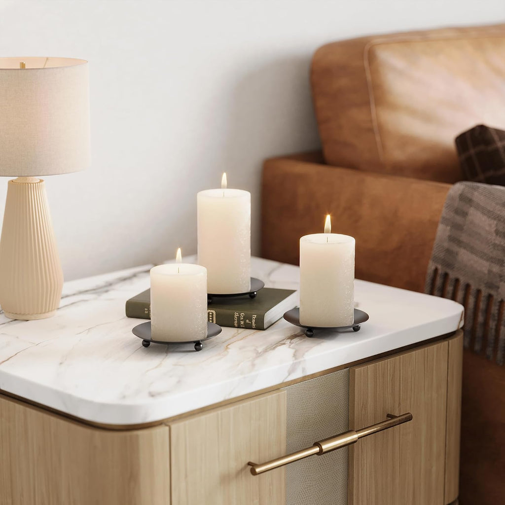 Black Pillar Candle — Set of 2 - View 7