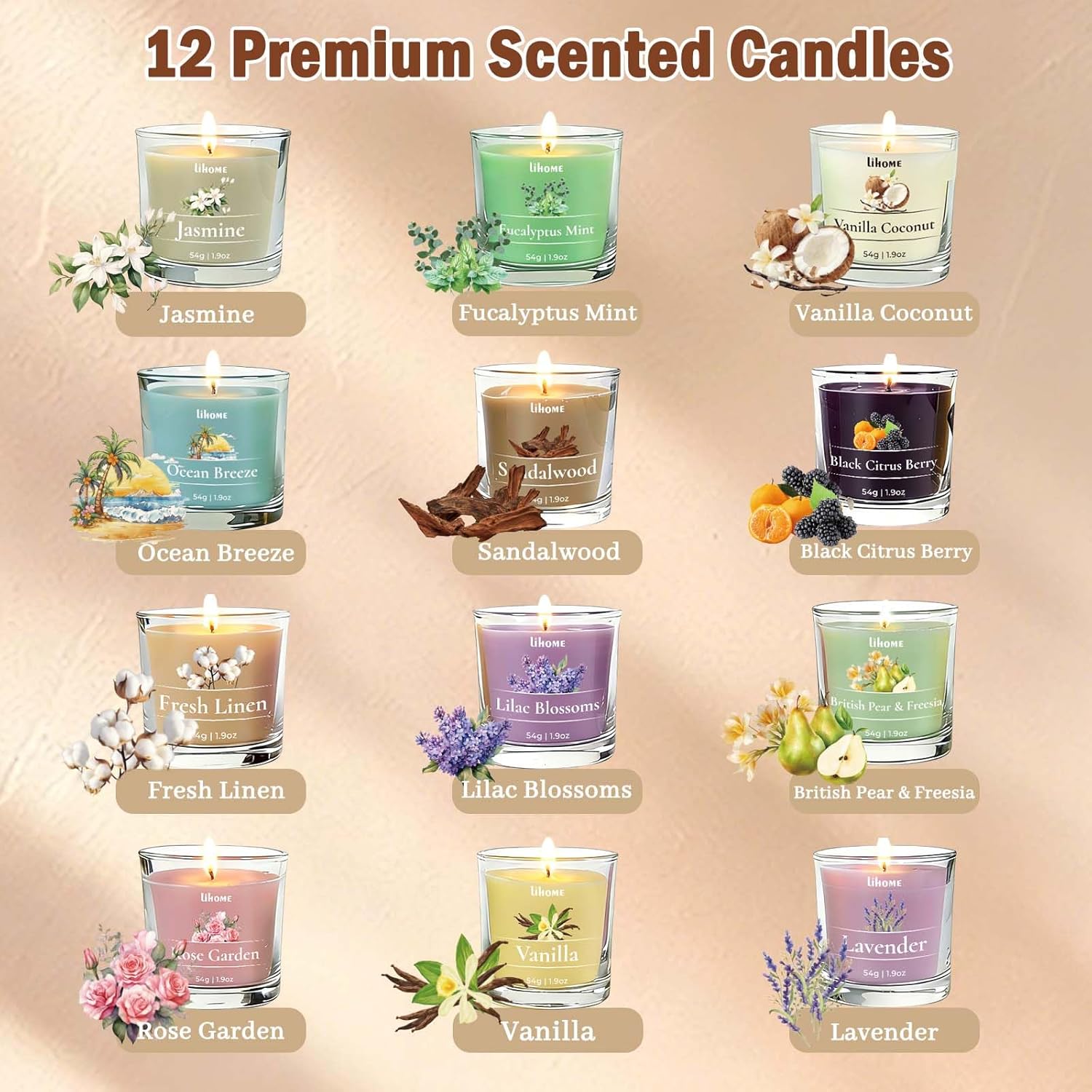 White Scented Candle - View 4