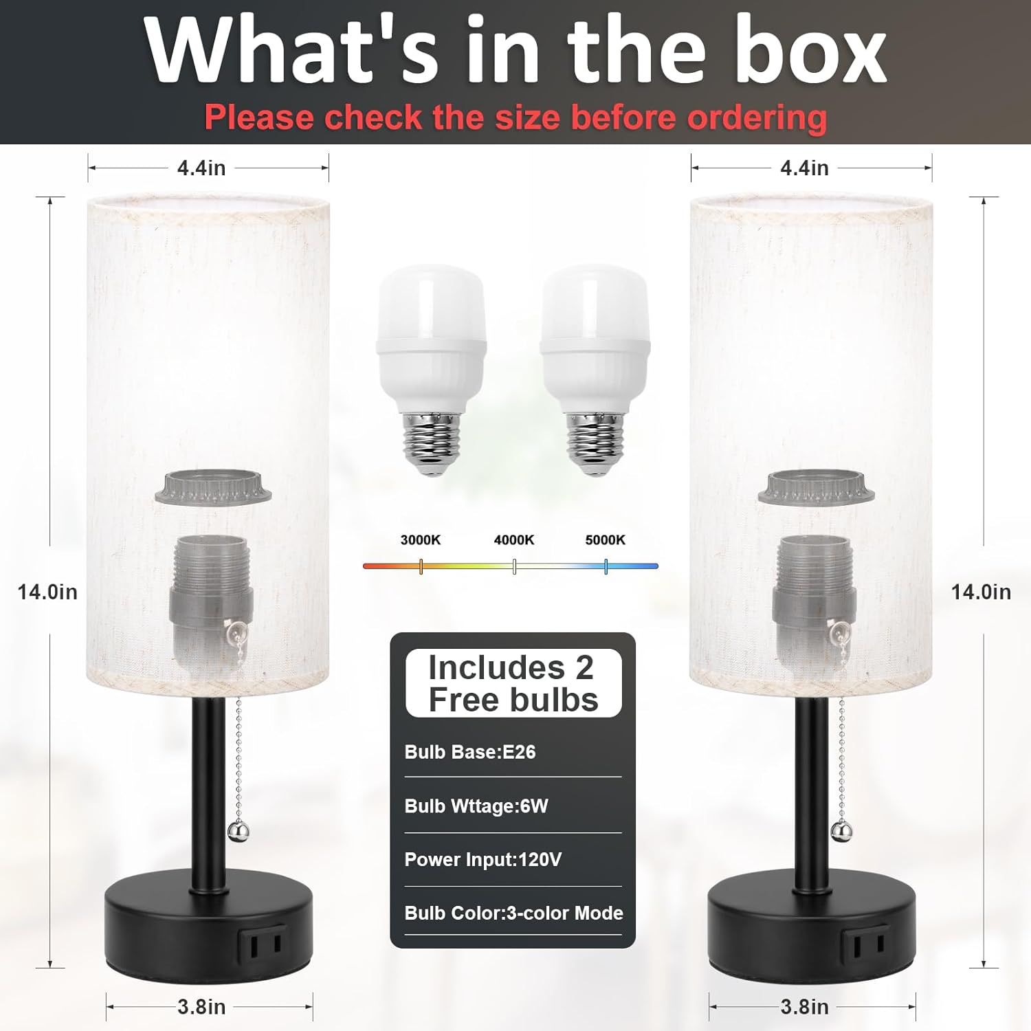 Round Beige LED Bulb — Set of 2 - View 4