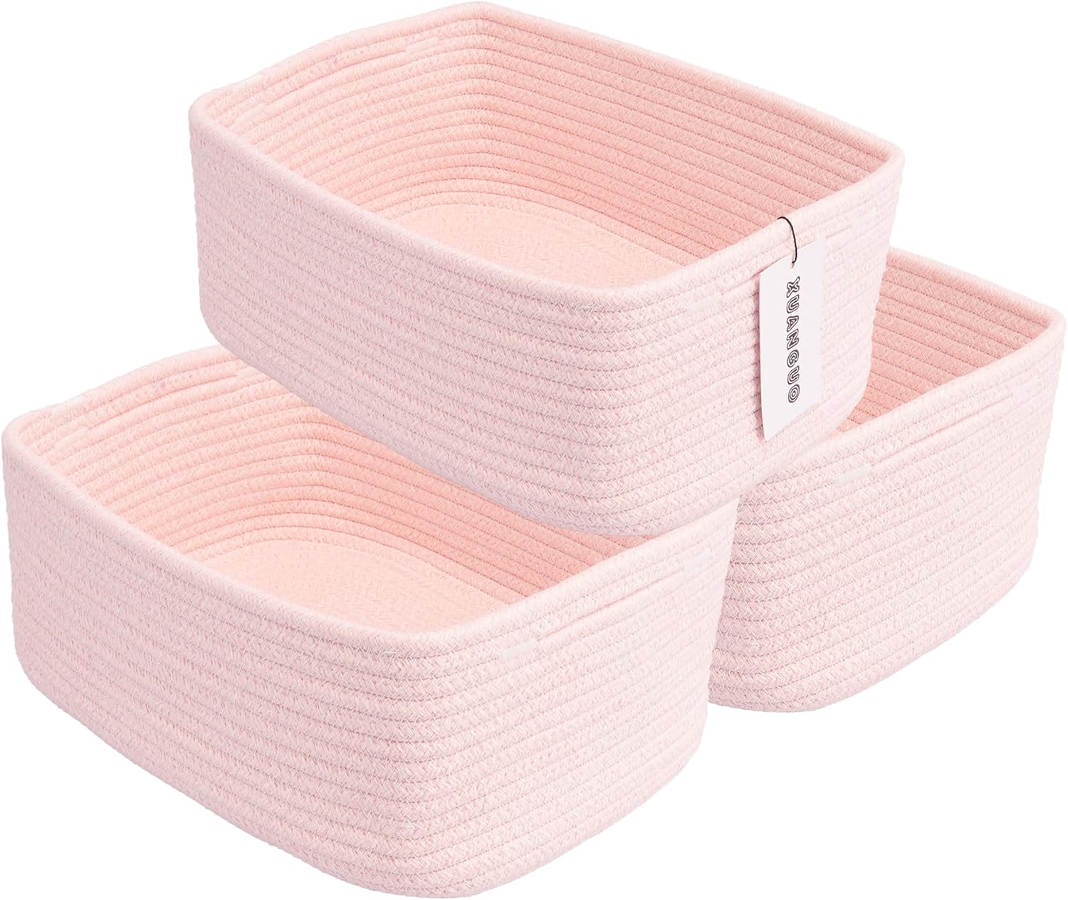 Boho Beige Storage Basket — pink