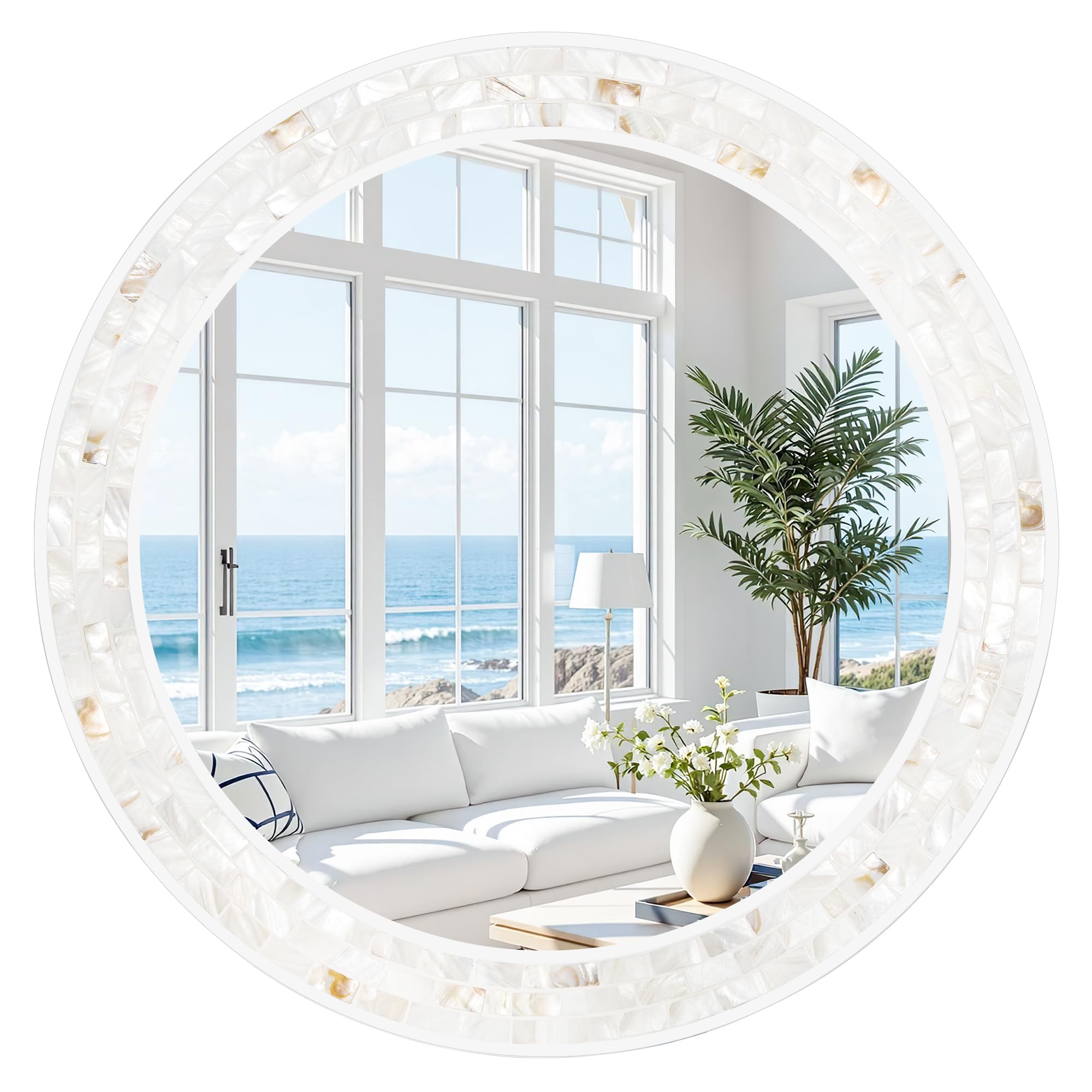 Framed Brown Wall Mirror — 30"