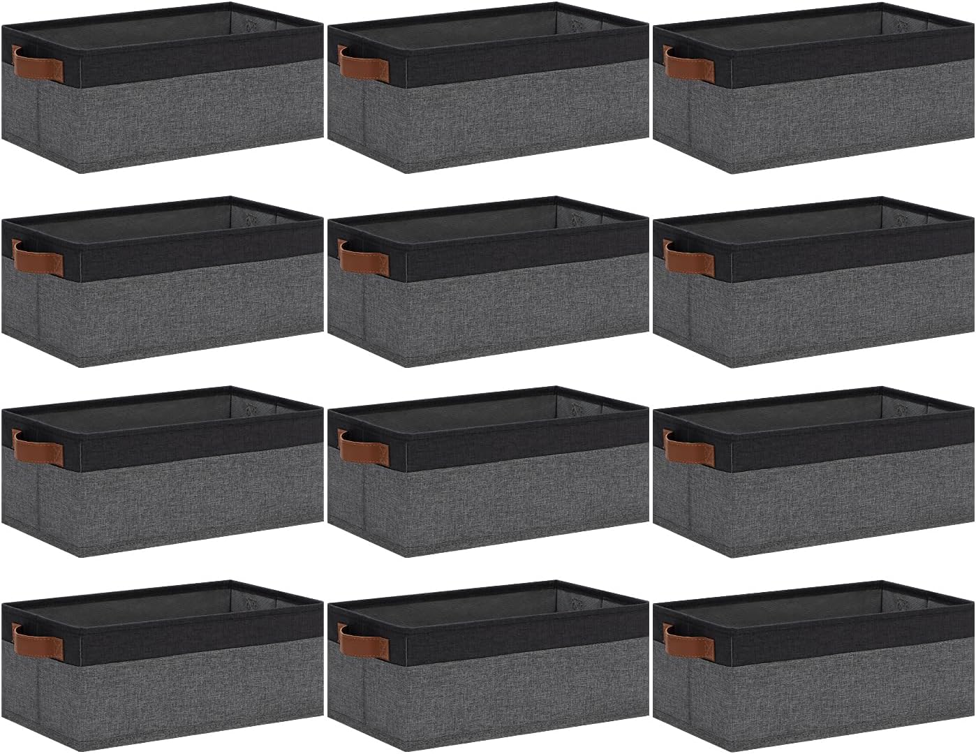 Beige Storage Bin — 11.8" — Small-11.8"x 7.87"x 5.11"-12pcs