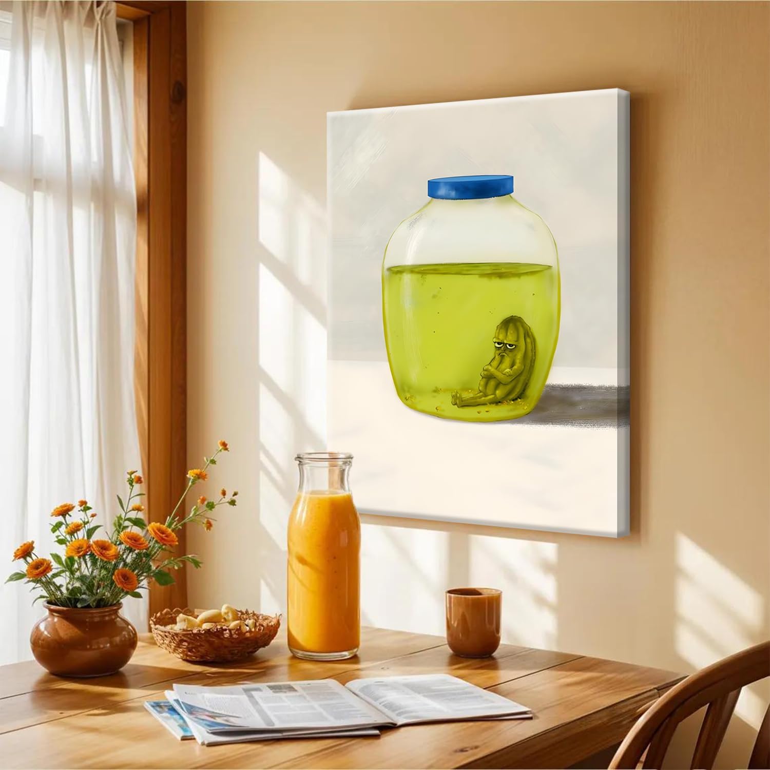 Framed Green Canvas Wall Art — 16" - View 5