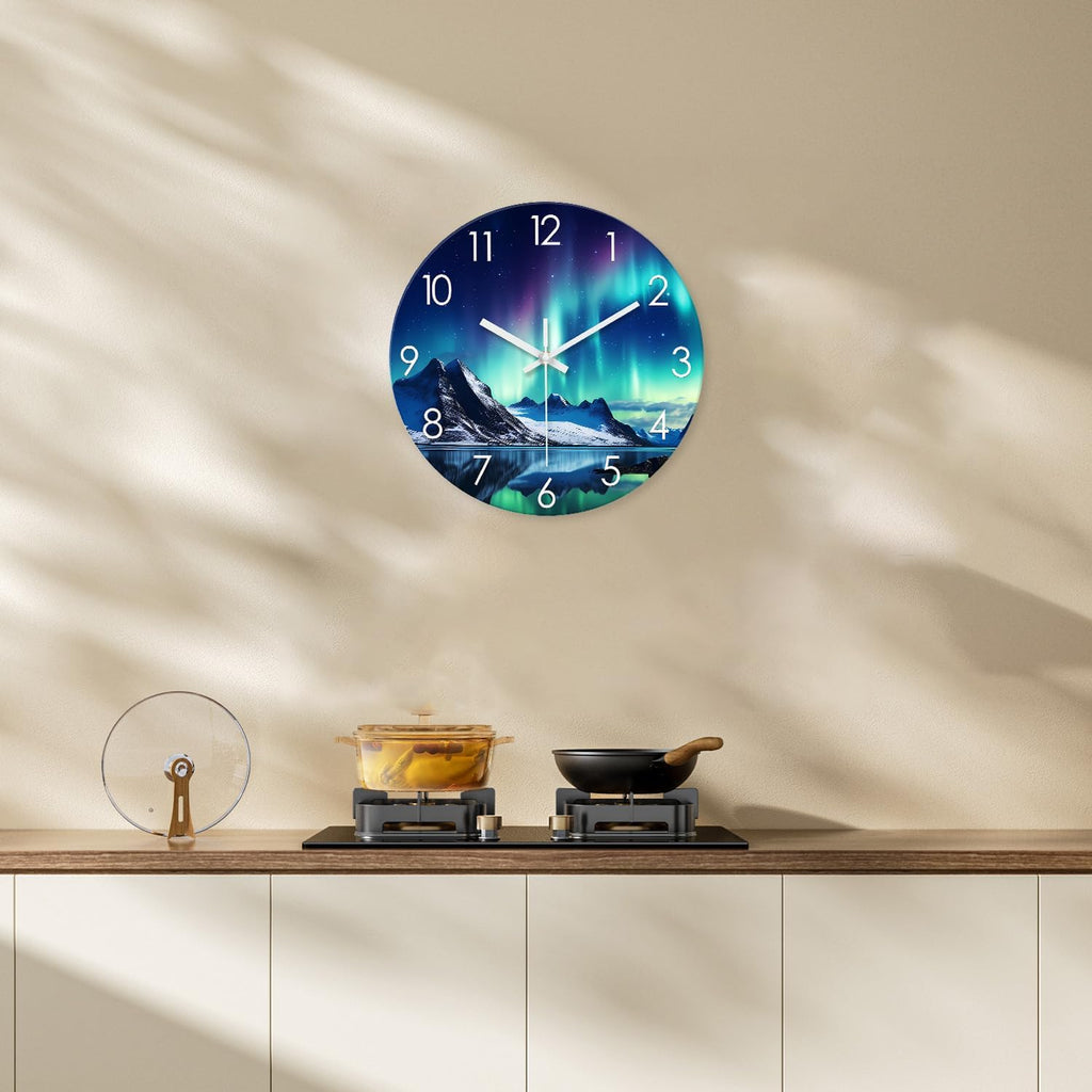 Battery Operated Modern Black Wall Clock — 12" - View 3
