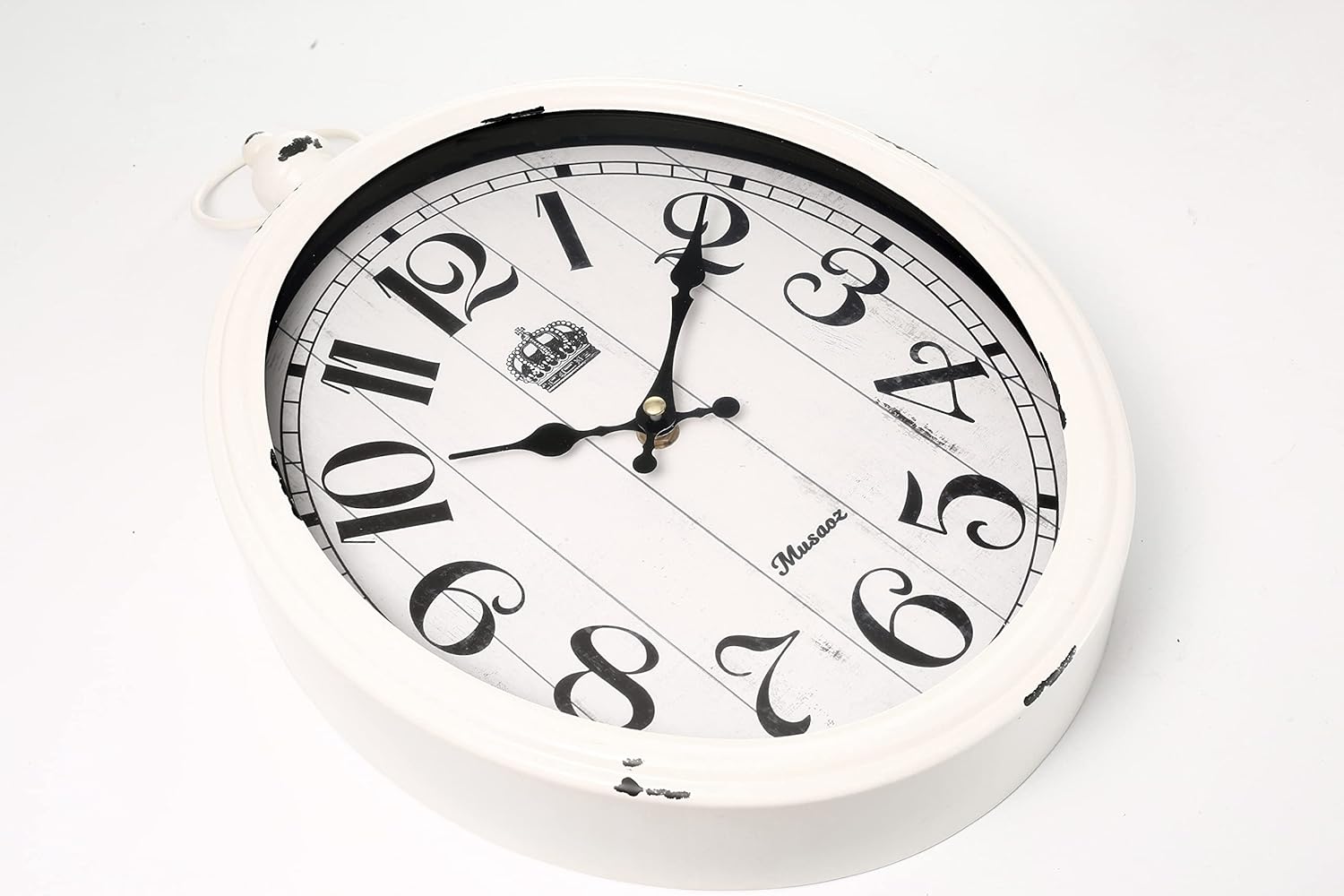 Battery Operated Farmhouse Black Wall Clock — 16" - View 5