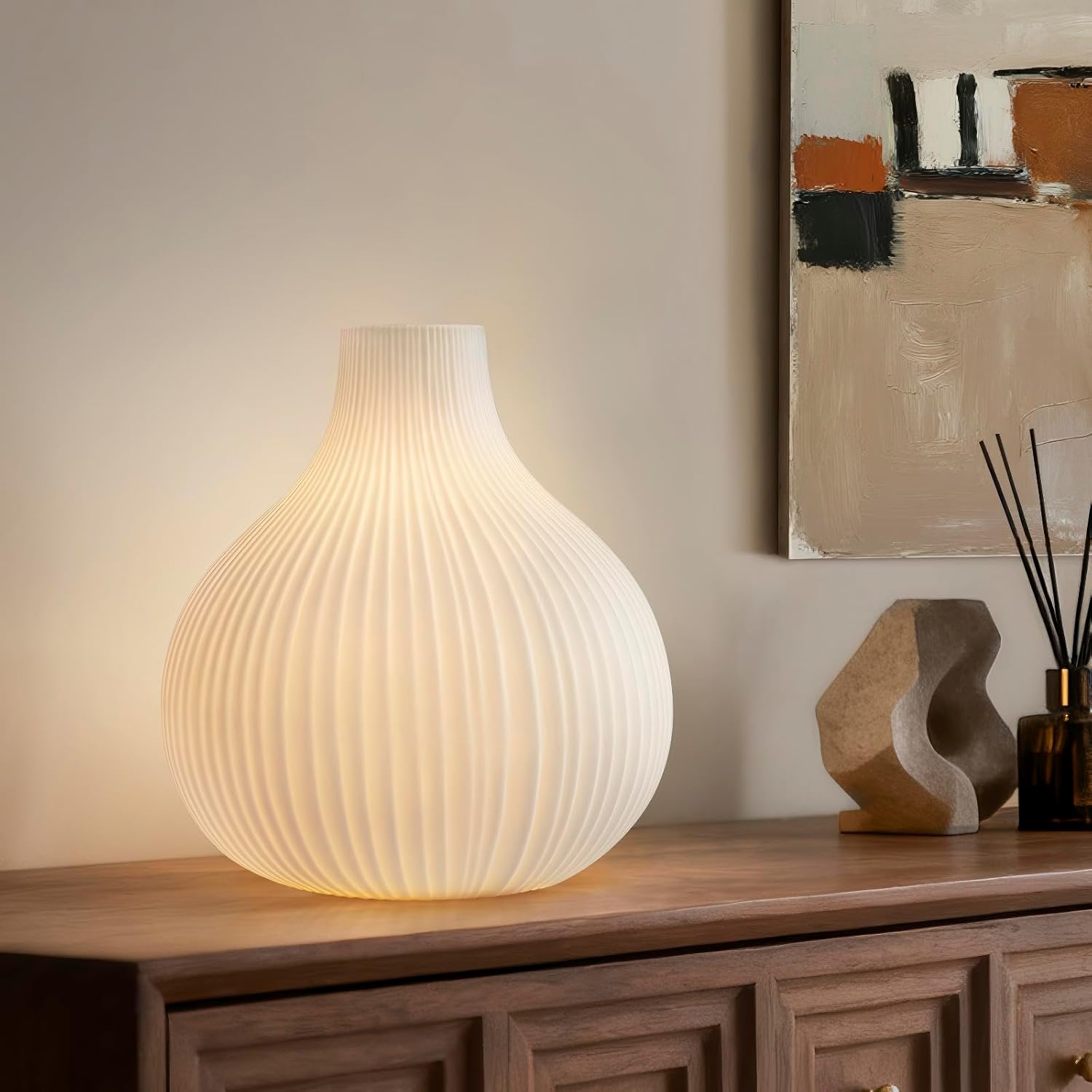 Dimmable Modern Ceramic Bedside Lamp — 20.6" — Eos