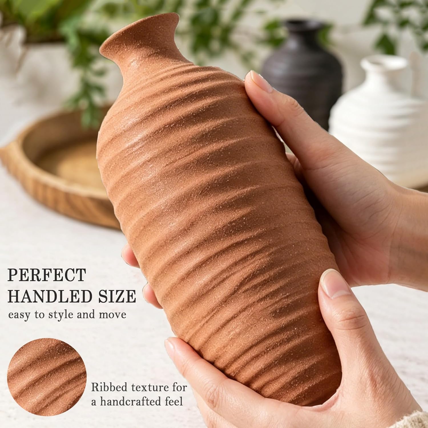 Boho Brown Decorative Vase — Set of 3 - View 2
