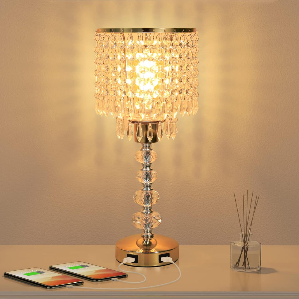 Dimmable Luxe Gold Bedside Lamp - View 7