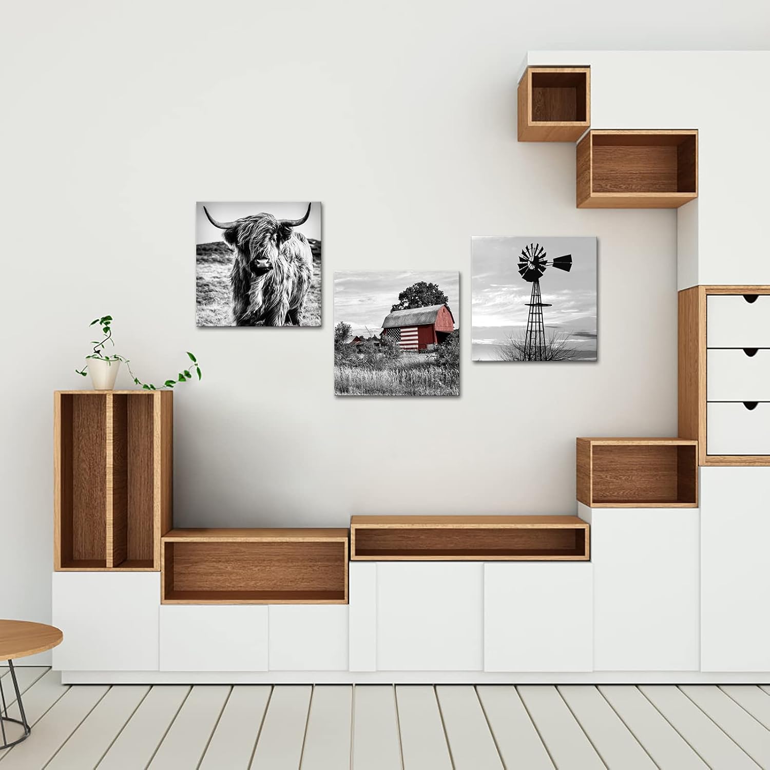Framed Farmhouse Fabric Wall Art Print — 20x20 - View 3
