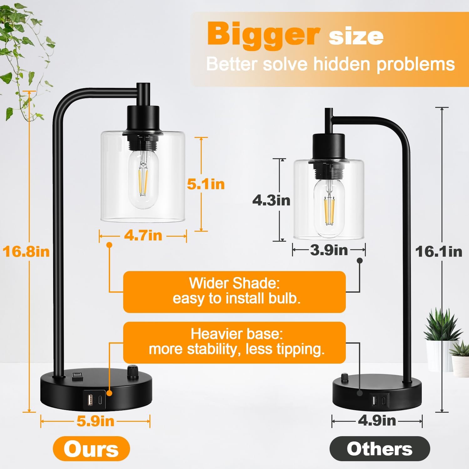Dimmable Modern Black Desk Lamp - View 3