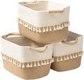 Boho Black Vase — Set of 3 — White & Jute
